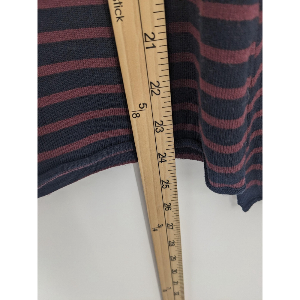 Zara Sweater Women Large Blue Turtleneck Pullover Knit Stripe Long Sleeve Top - Picture 9 of 9